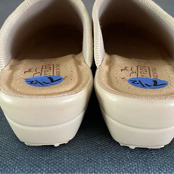 Fly Flot Clog Slip-on Mule Tan Mesh Comfort Anti-shock Anatomic Size US 7.5 - Picture 4 of 11